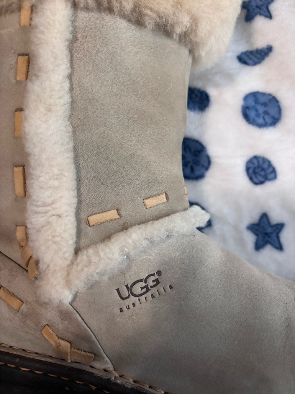 UGG Women's Cream Suede Shearling Boots